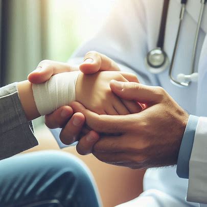 patient-doctor handshake showing support